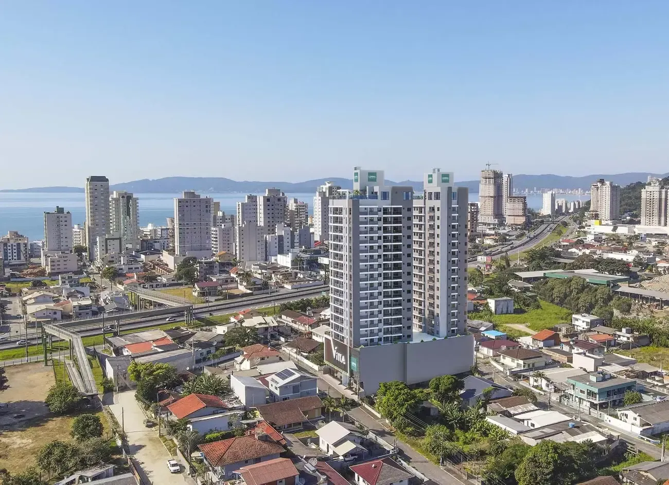 Vista do bairro Meia Praia em Itapema para imóveis na planta